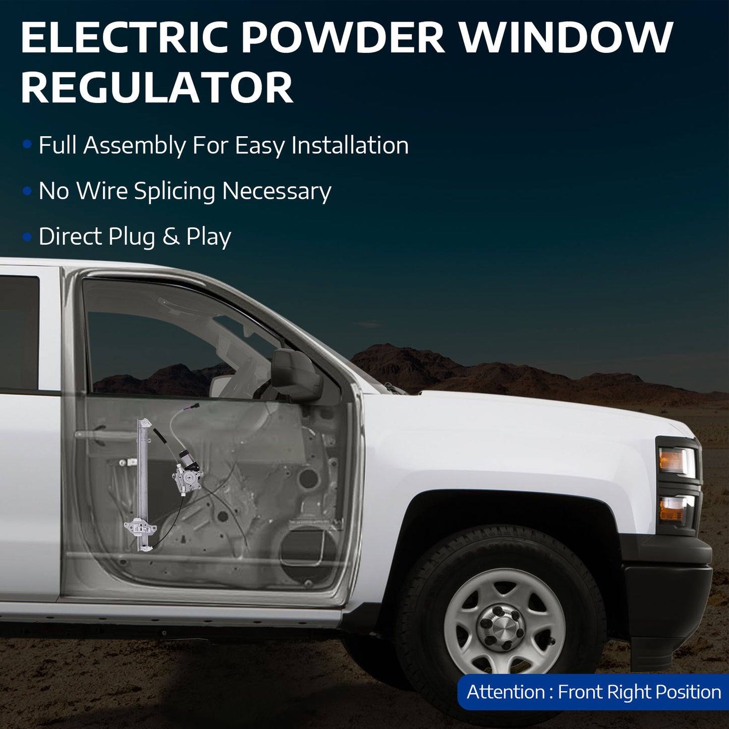 Elevalunas eléctrico delantero derecho MOCA con motor compatible con Nissan Frontier 2005-2021, Nissan Xterra 2005-2015 y Nissan Pathfinder 2005-2006