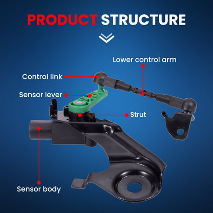 MOCA V10-72-0059 Rear Right Ride Leveling Height Sensor Fit for 2015-2024 Porsche Macan & 2011-2018 Audi A8 Quattro & 2012-2018 Audi A6 A6 Quattro