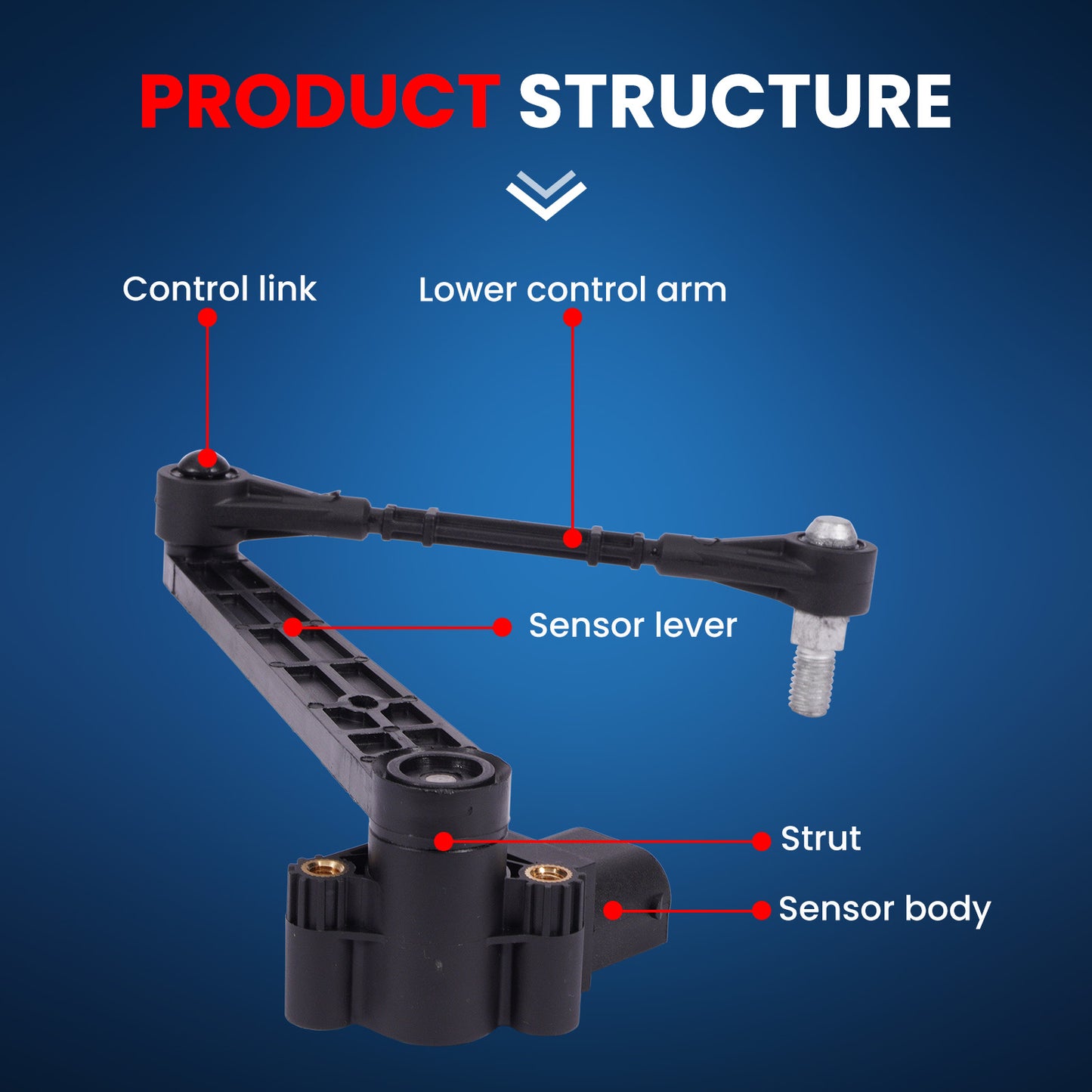 MOCA V48-72-0092 3-Pin Rear Ride Leveling Height Sensor Fit for 2004-2009 Land Rover Range Rover 4.2L 4.4L