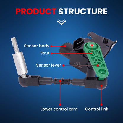 MOCA V10-72-0057 Front Left Ride Leveling Height Sensor Fit for 2011-2018 Audi A8 Quattro & 2012-2018 Audi A7 Quattro & 2012-2018 Audi A6