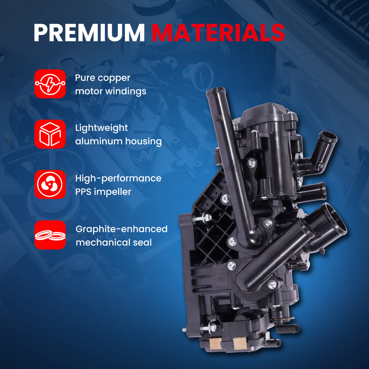 Bomba de agua eléctrica MOCA para Chevrolet Blazer 2.0L (2020-2024), Cadillac XT6 2.0L (2021-2024), GMC Acadia 2.0L (2020-2023) y Buick Envision 2.0L (2021-2023)
