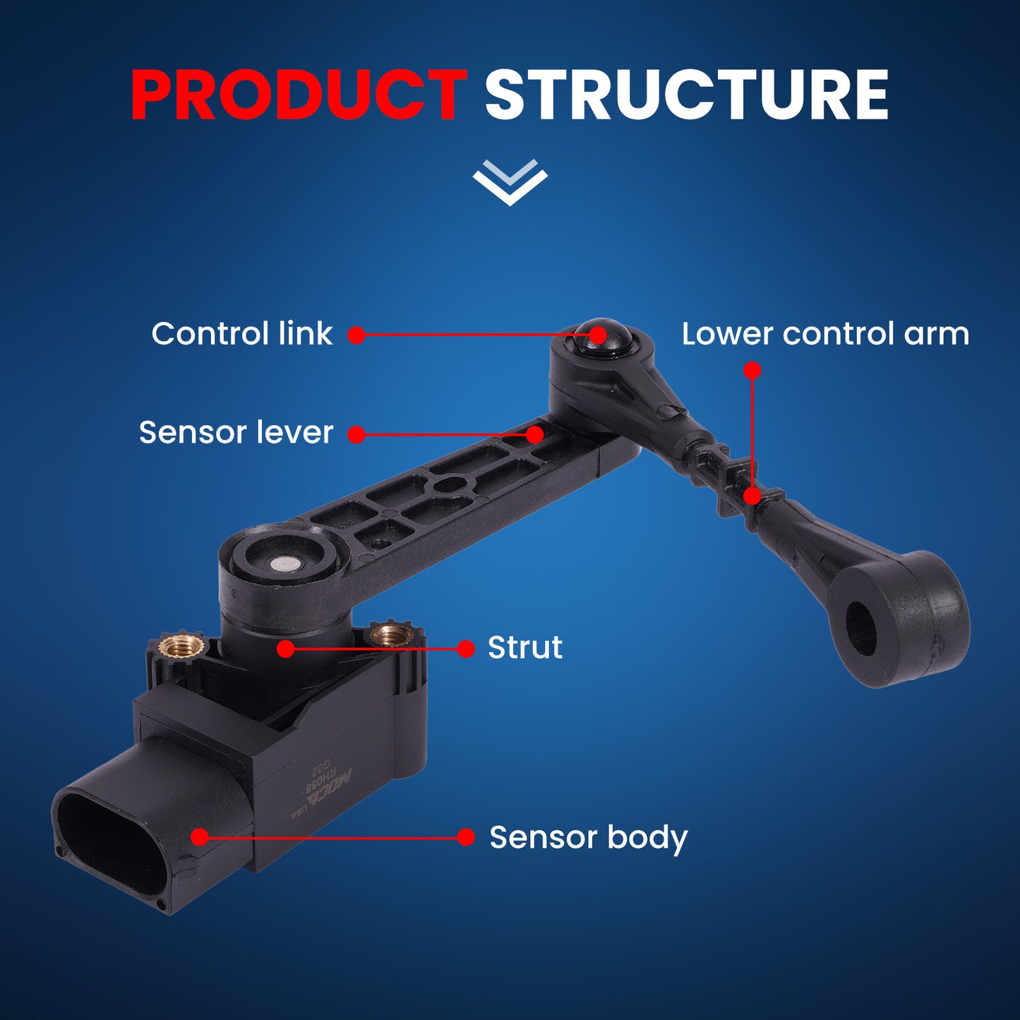 MOCA RH5058 Front Left Ride Leveling Height Sensor Fit for 2006-2009 Land Rover Range Rover Sport 4.2L 4.4L