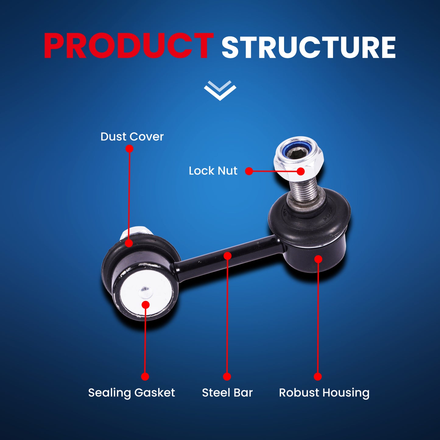 MOCA 2X Rear Sway Bar End Link Fit for 2009-2018 Dodge Journey