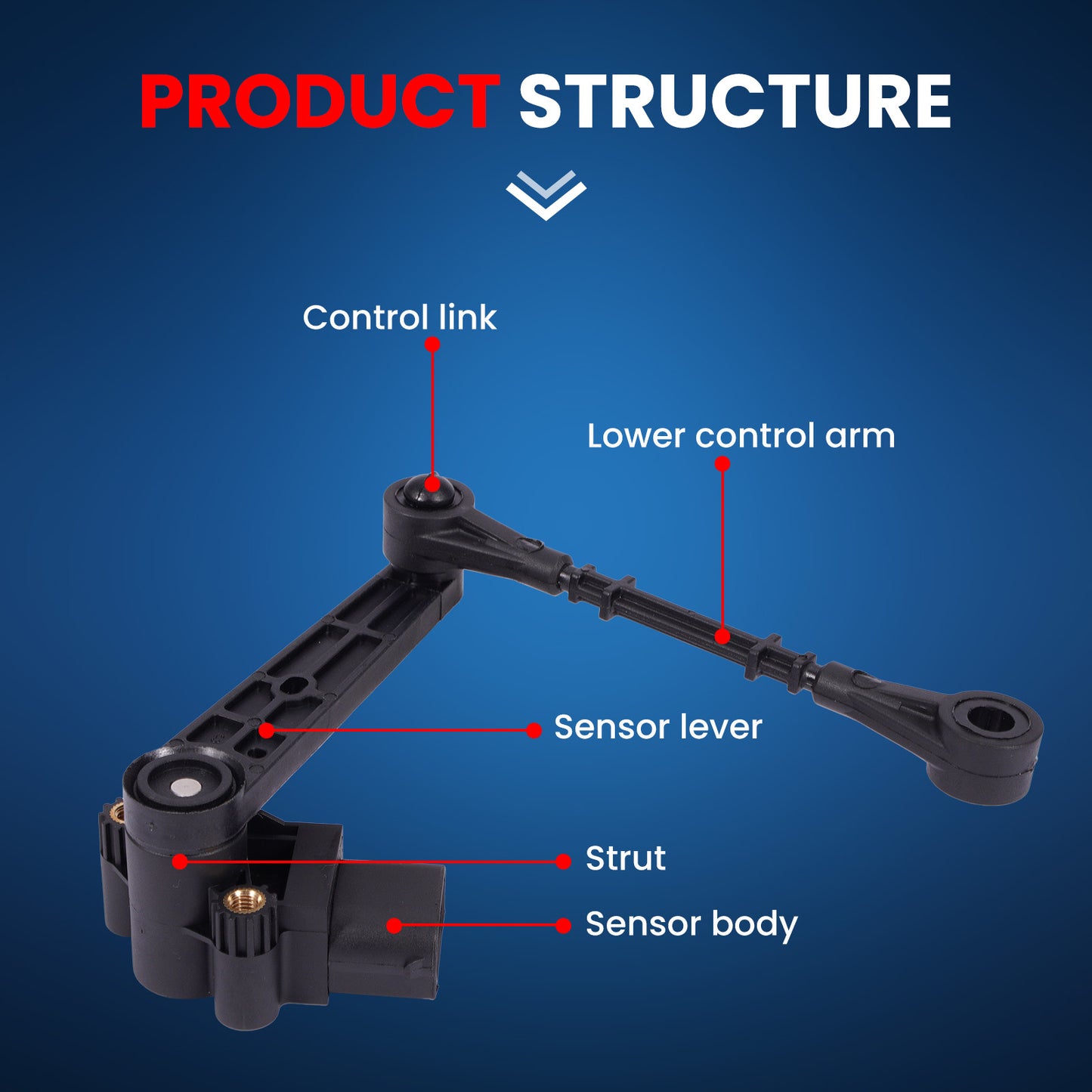 MOCA 927-008 Rear Ride Leveling Height Sensor Fit for 2015-2018 Land Rover Discovery Sport & 2010-2016 Land Rover LR4 & 2010-2016 Land Rover Range Rover Sport