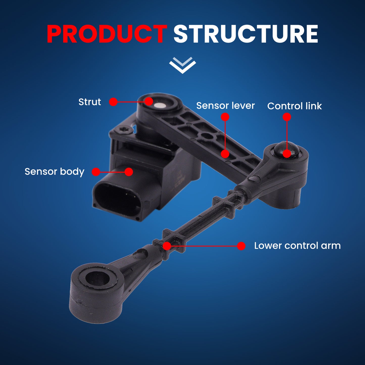MOCA RH3877 Rear Right Ride Height Level Sensor Fit for 2005-2009 Land Rover LR3 4.0L 4.4L & 2006-2009 Land Rover Range Rover Sport 4.2L 4.4L