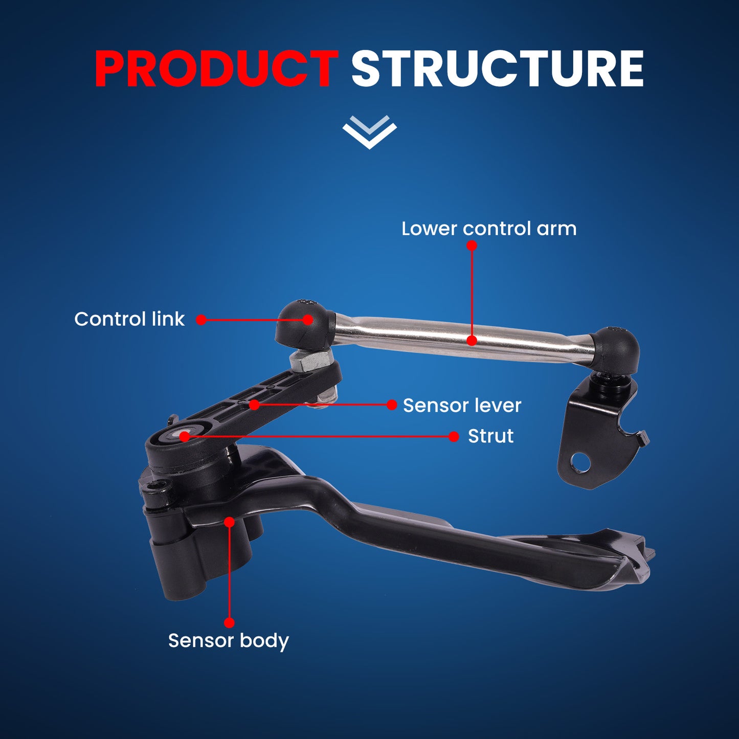 MOCA V10-72-0062 Rear Left Ride Leveling Height Sensor Fit for 2008-2017 Audi A5 Quattro 2.0L & 2008-2017 Audi S5 3.0L & 2009-2015 Audi A4 A4 Quattro 2.0L