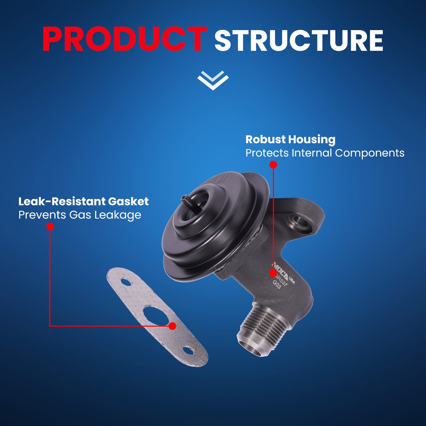 MOCA EGV537T EGR Valve Fit for 2002-2004 & 2006-2009 Ford E-150 5.4L & 2000-2005 Ford Excursion 5.4L 6.8L & 1998-2004 Lincoln Navigator 5.4L