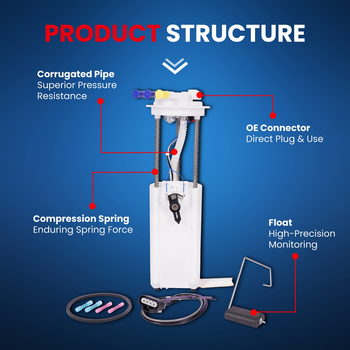 MOCA E3506M Fuel Pump Module Assembly for 2004-2005 Chevrolet Astro & GMC Safari V6 4.3L