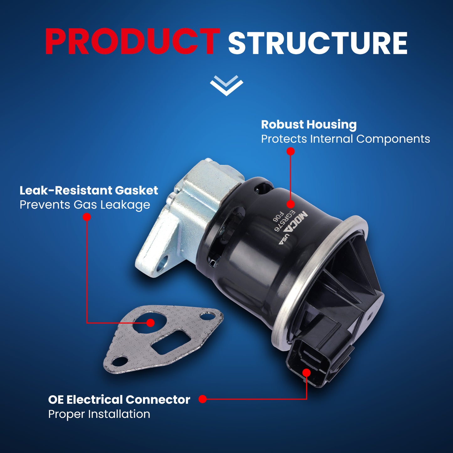 Válvula EGR MOCA EGV576 compatible con Acura EL L4 1.7L 2001-2005 y Honda Civic L4 1.7L 2001-2005