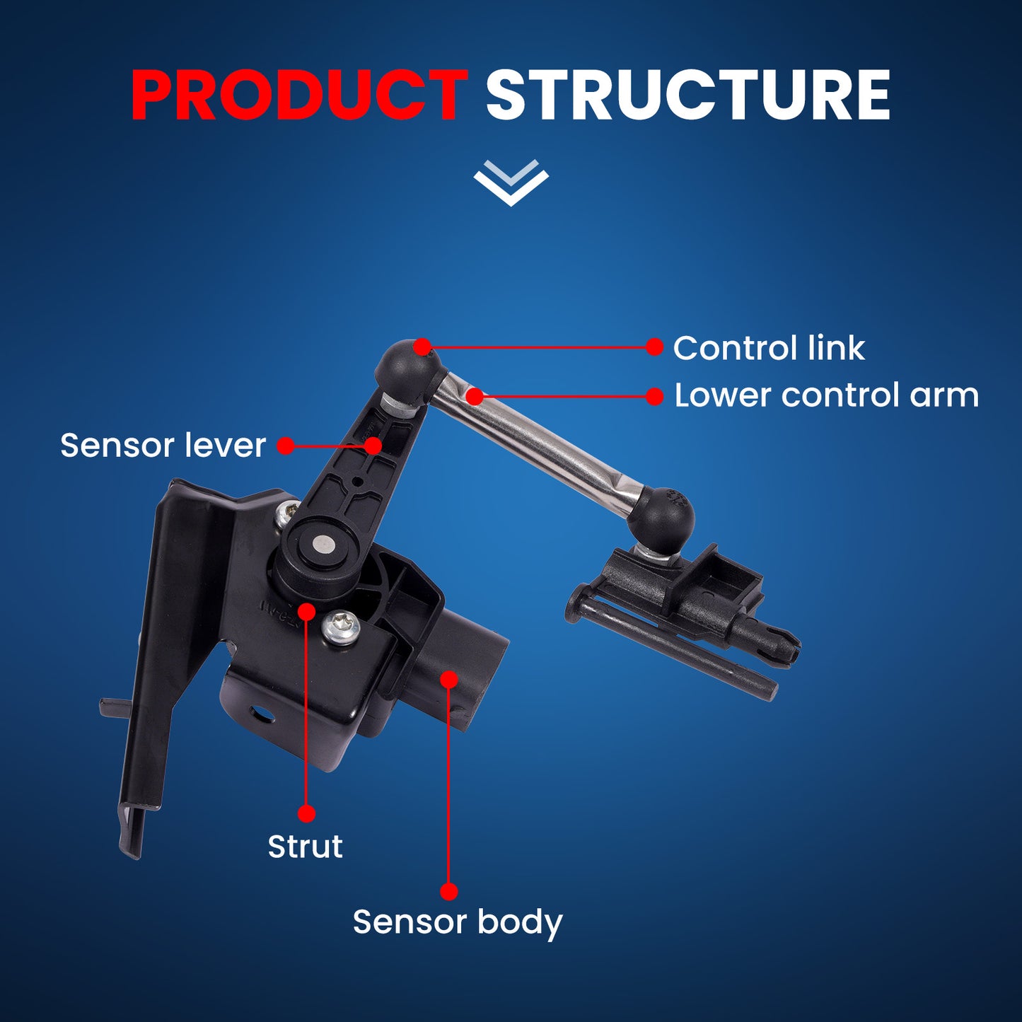 MOCA 97034302103 Front Left Ride Leveling Height Sensor Fit for 2010-2016 Porsche Panamera