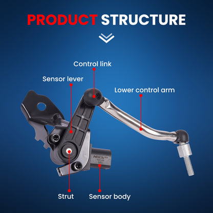 MOCA V10-72-0150 Front Left Ride Leveling Height Sensor Fit for 2010-2017 Audi A5 Quattro 2.0L & 2010-2017 Audi S5 3.0L & 2009-2016 Audi A4 A4 Quattro 2.0L