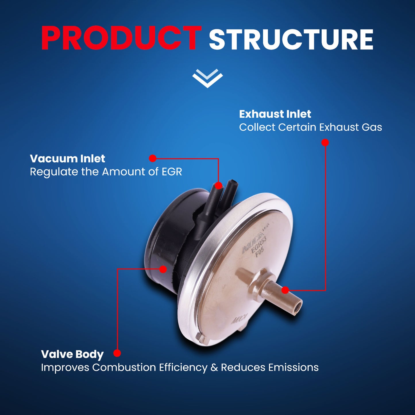 MOCA 911-609 EGR Valve Fit for 1995-1998 Subaru Impreza 2.2L & 1992-2001 Toyota Camry 2.2L & 1996-2000 Toyota RAV4 2.0L