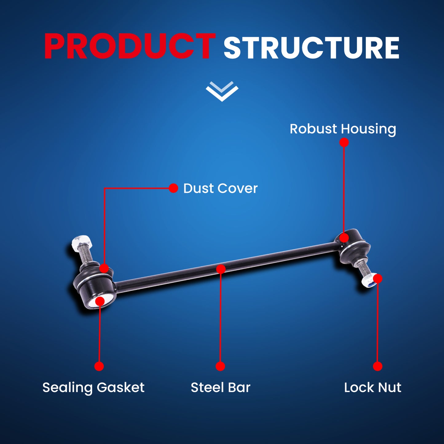 MOCA 2Pcs Front Stabilizer Sway Bar End Link Kit Fit for 2012-2014 Ford Focus L4 2.0L & 2010-2013 Mazda 3 Sport L4 2.0L & 08-14 Volvo XC70 L6 3.2L