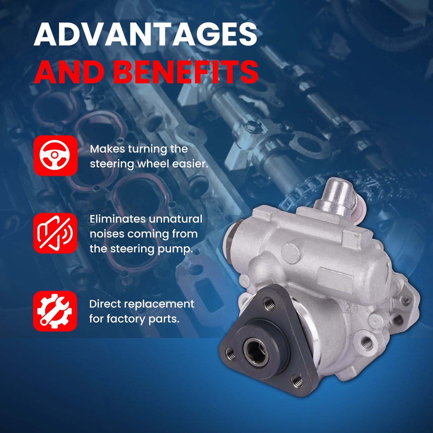 Bomba de dirección asistida MOCA compatible con BMW 325xi (2001-2005), BMW 328is (1997-1999) y BMW 330xi (2001-2005)