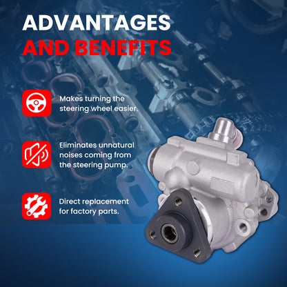 Bomba de dirección asistida MOCA compatible con BMW 325xi (2001-2005), BMW 328is (1997-1999) y BMW 330xi (2001-2005)