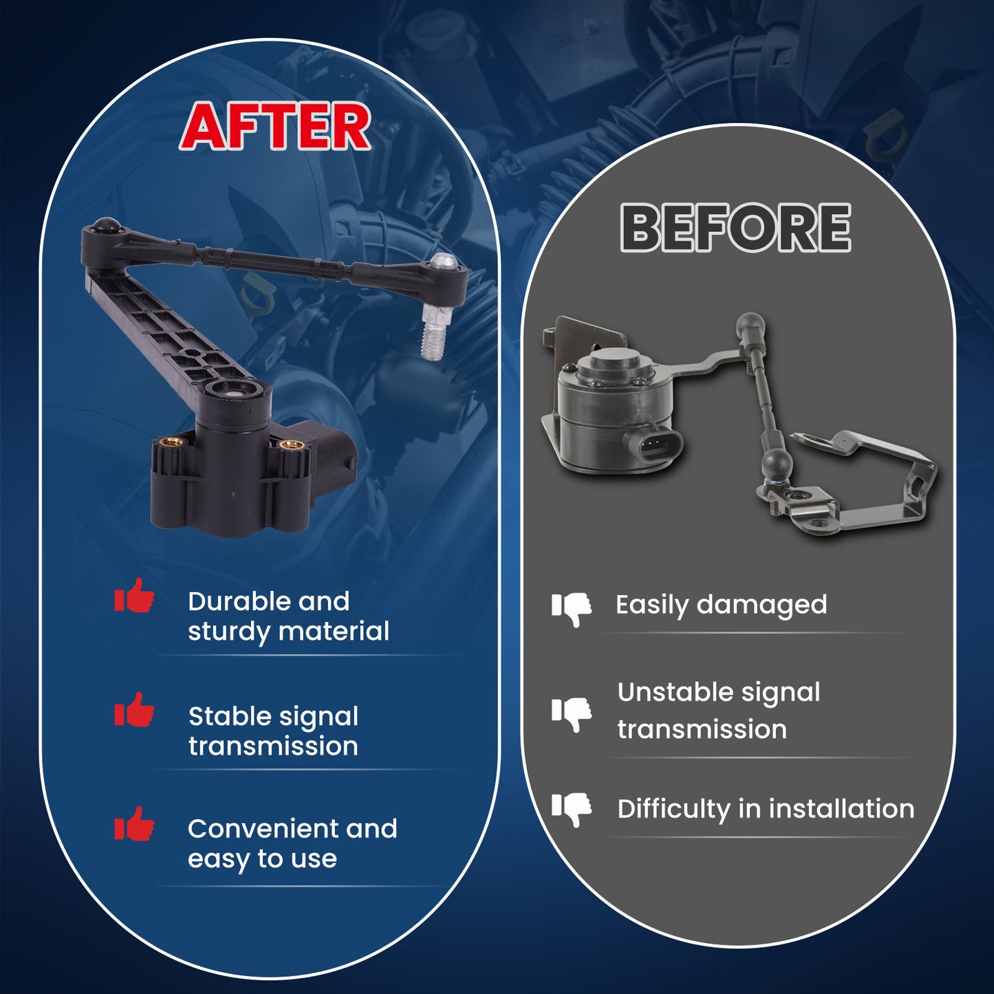 MOCA V48-72-0092 3-Pin Rear Ride Leveling Height Sensor Fit for 2004-2009 Land Rover Range Rover 4.2L 4.4L