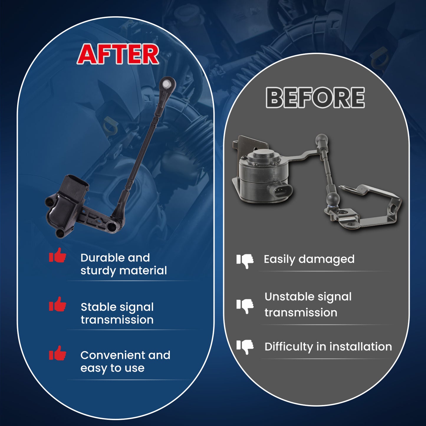 MOCA RH5060 Front Right Ride Leveling Height Sensor Fit for 2003-2009 Land Rover Range Rover 4.2L 4.4L