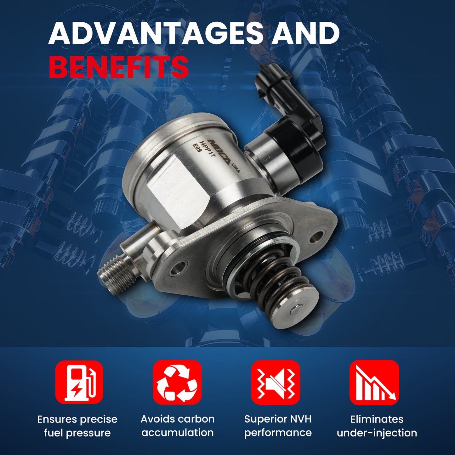 MOCA High Pressure Fuel Pump Fit for 2010-2016 Buick LaCrosse 2.4L & 2010-2017 Chevrolet Equinox 2.4L & 2013-2014 Chevrolet Malibu 2.4L
