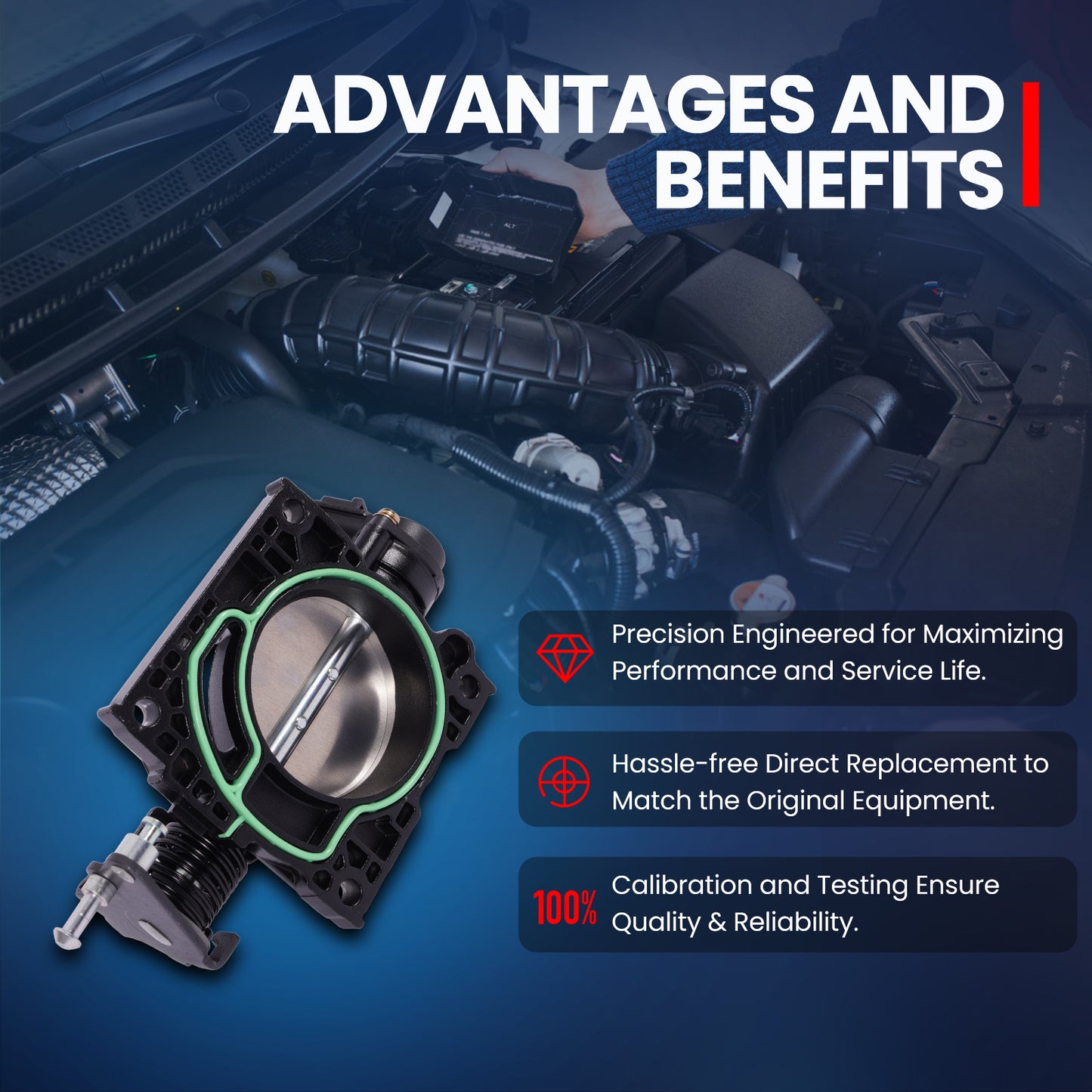 MOCA S20141 Throttle Body Fit for 2003-2007 Ford Focus 2.3L & 2005-2007 Ford Focus 2.0L