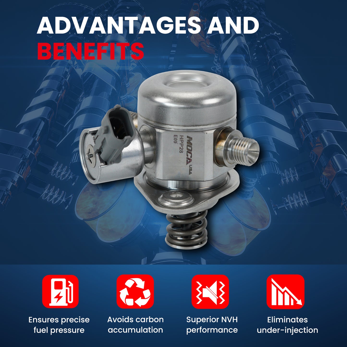 MOCA High Pressure Fuel Pump Fit for 2013-2016 Ford Escape 1.6L & 2014-2016 Ford Transit Connect 1.6L & 2014-2019 Ford Fiesta 1.6L