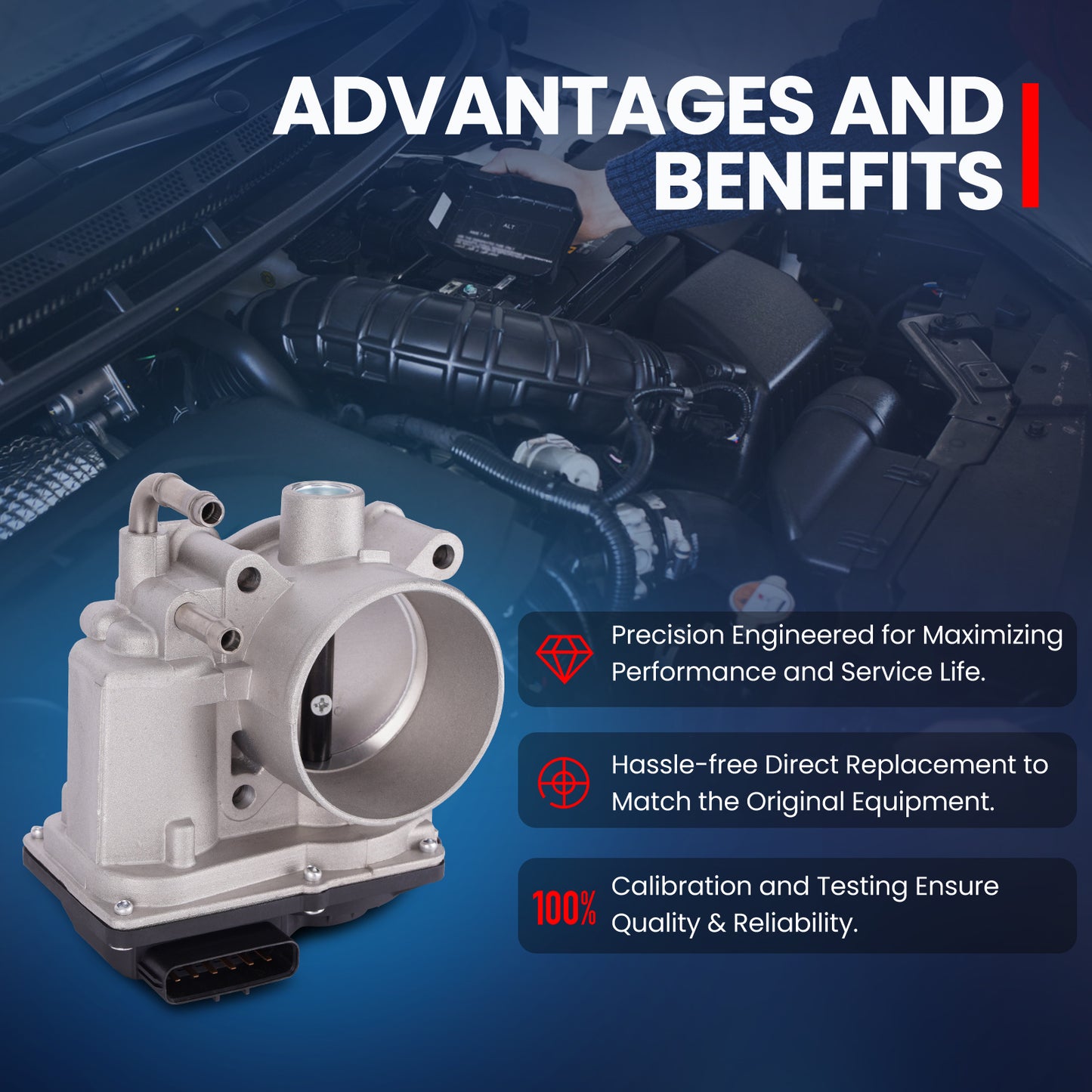 Cuerpo del acelerador MOCA compatible con Nissan Frontier 2.5L (2005-2019, 2022-2023) y Nissan Frontier 3.8L (2020, 2022)