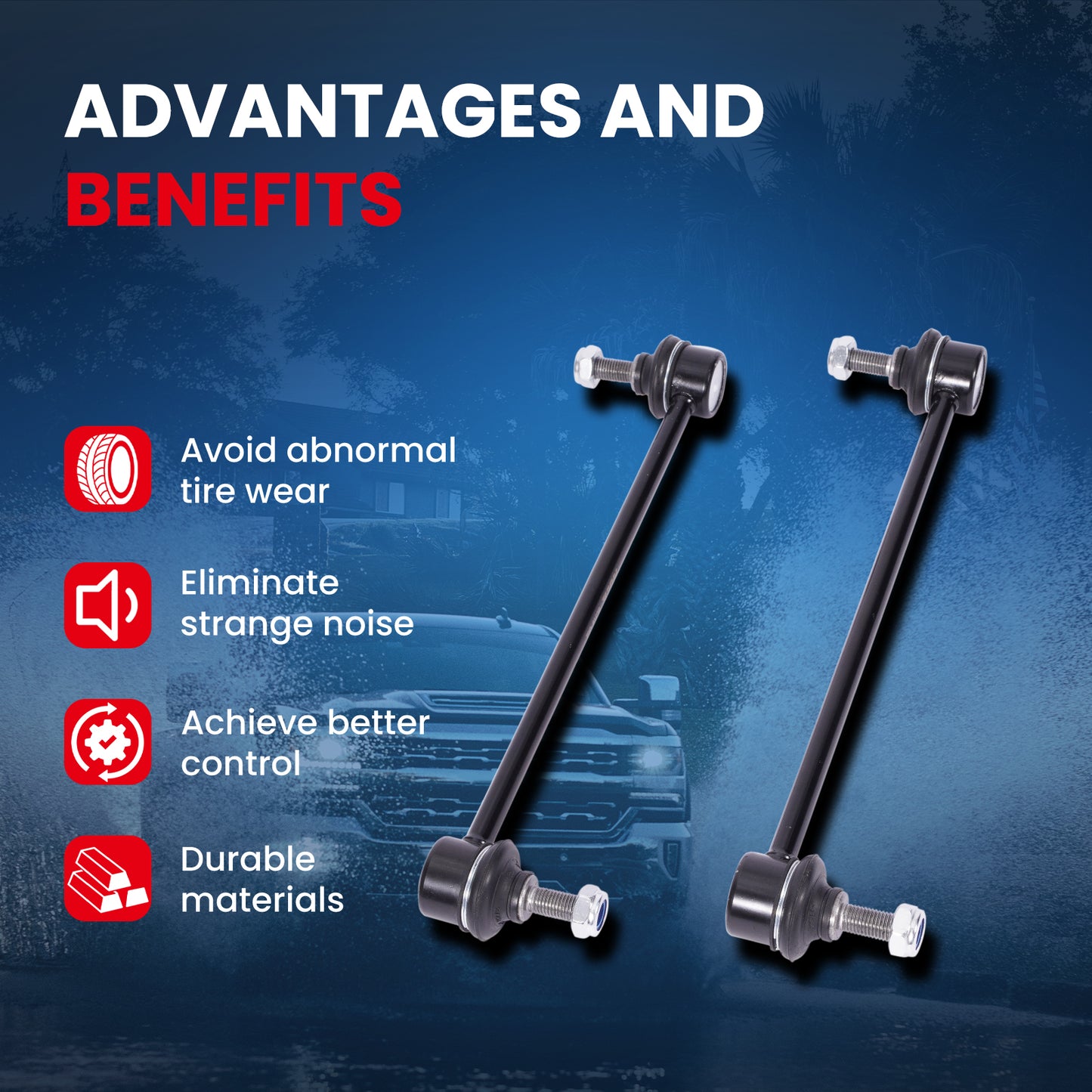 MOCA 2Pcs Front Sway Bar Link Kit Fit for 2011-2014 Chrysler 200 V6 3.6L & 2009-2014 Dodge Avenger L4 2.4L