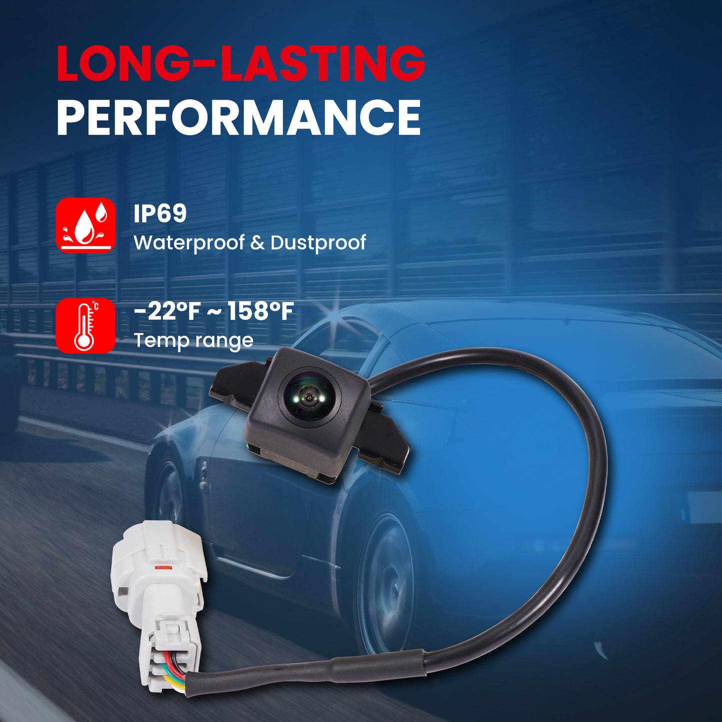 MOCA 590-169 Front Rear Park Assist Camera Fit for 2010-2015 Hyundai Sonata 2.4L & 2011-2015 Hyundai Sonata 2.0L & 2015 Hyundai Sonata 1.6L & 2010 Hyundai Sonata 3.3L