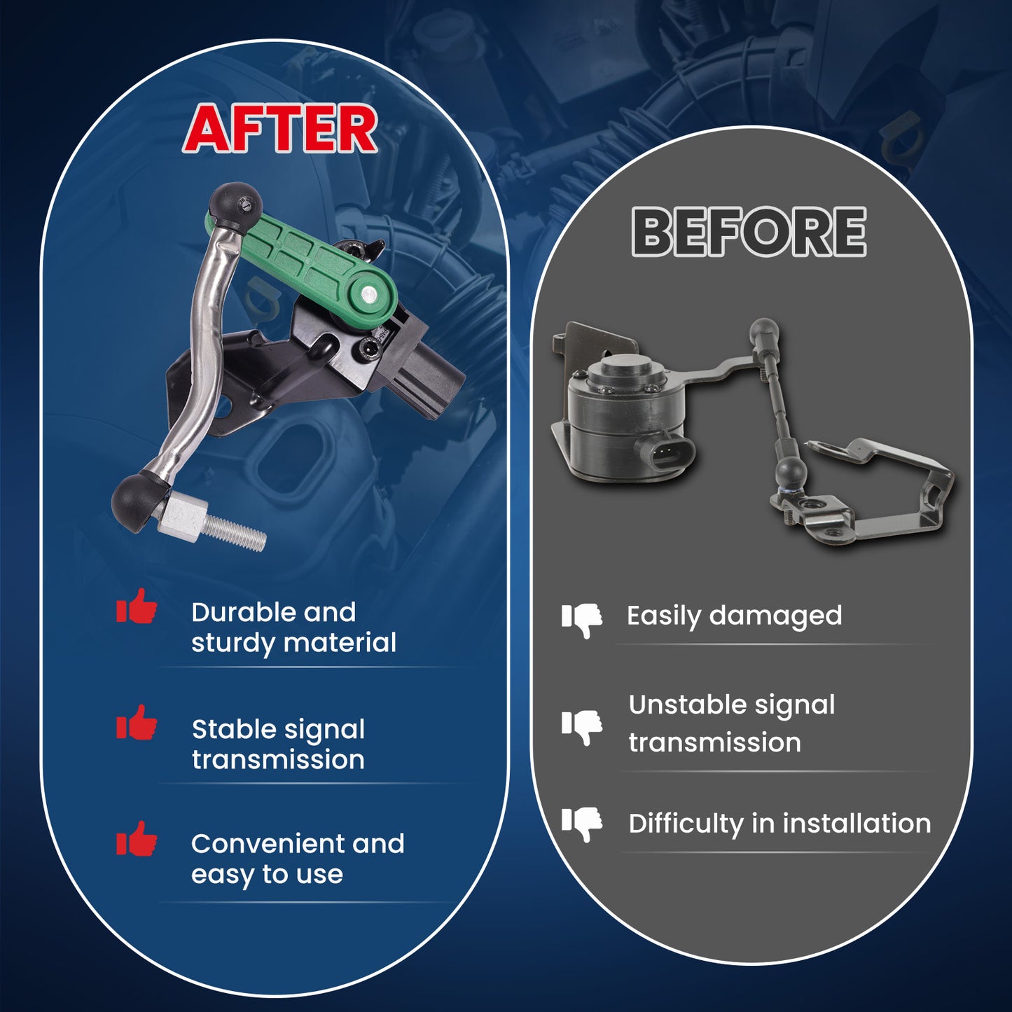 MOCA RH5042 Front Right Ride Leveling Height Sensor Fit for 2010-2017 Audi A5 Quattro 2.0L & 2010-2017 Audi S5 3.0L & 2009-2016 Audi A4 A4 Quattro 2.0L