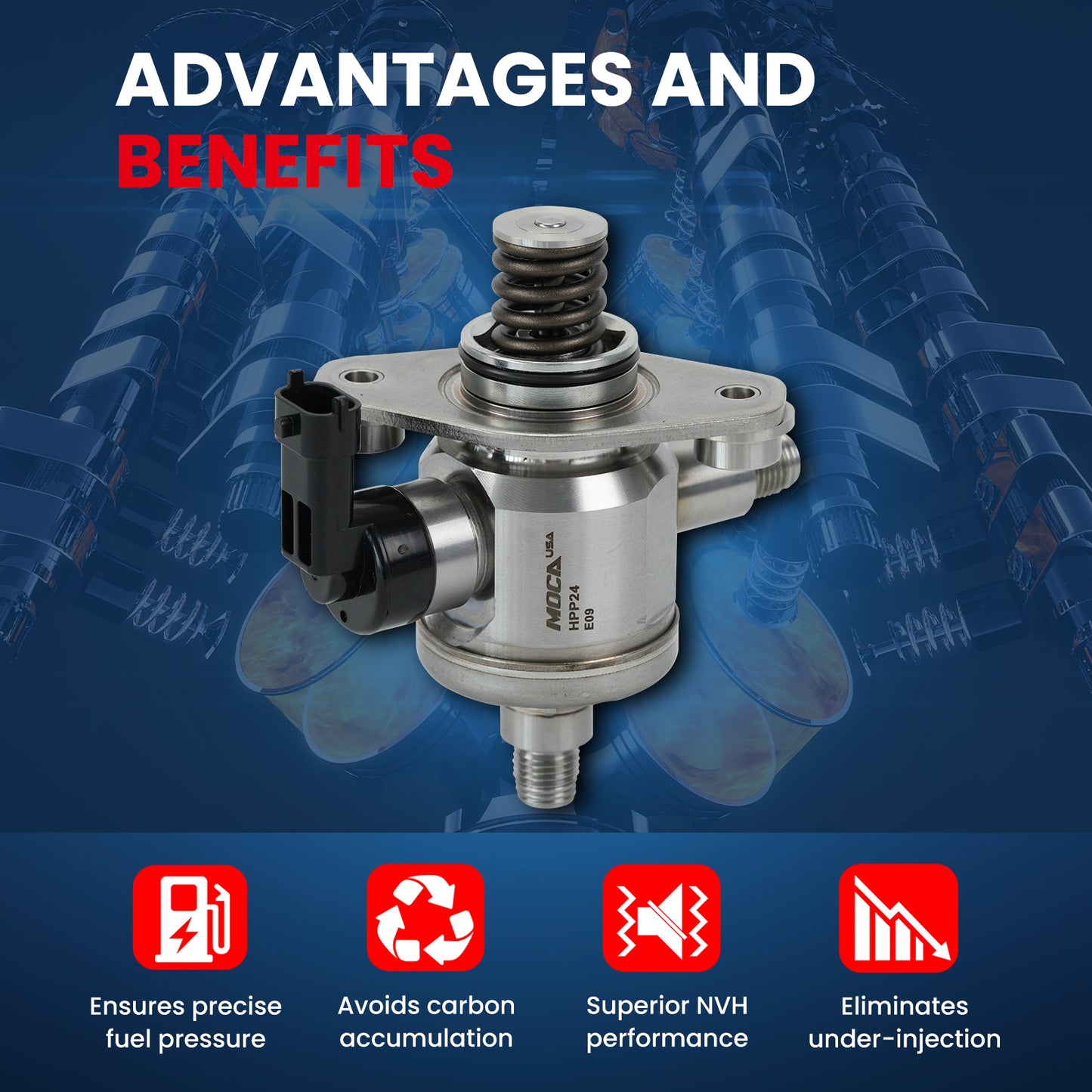 MOCA High Pressure Fuel Pump Fit for 2012-2016 Buick LaCrosse 3.6L & 2010-2014 Cadillac CTS 3.0L & 2012-2017 Chevrolet Caprice 3.6L & 2013-2017 GMC Terrain 3.6L