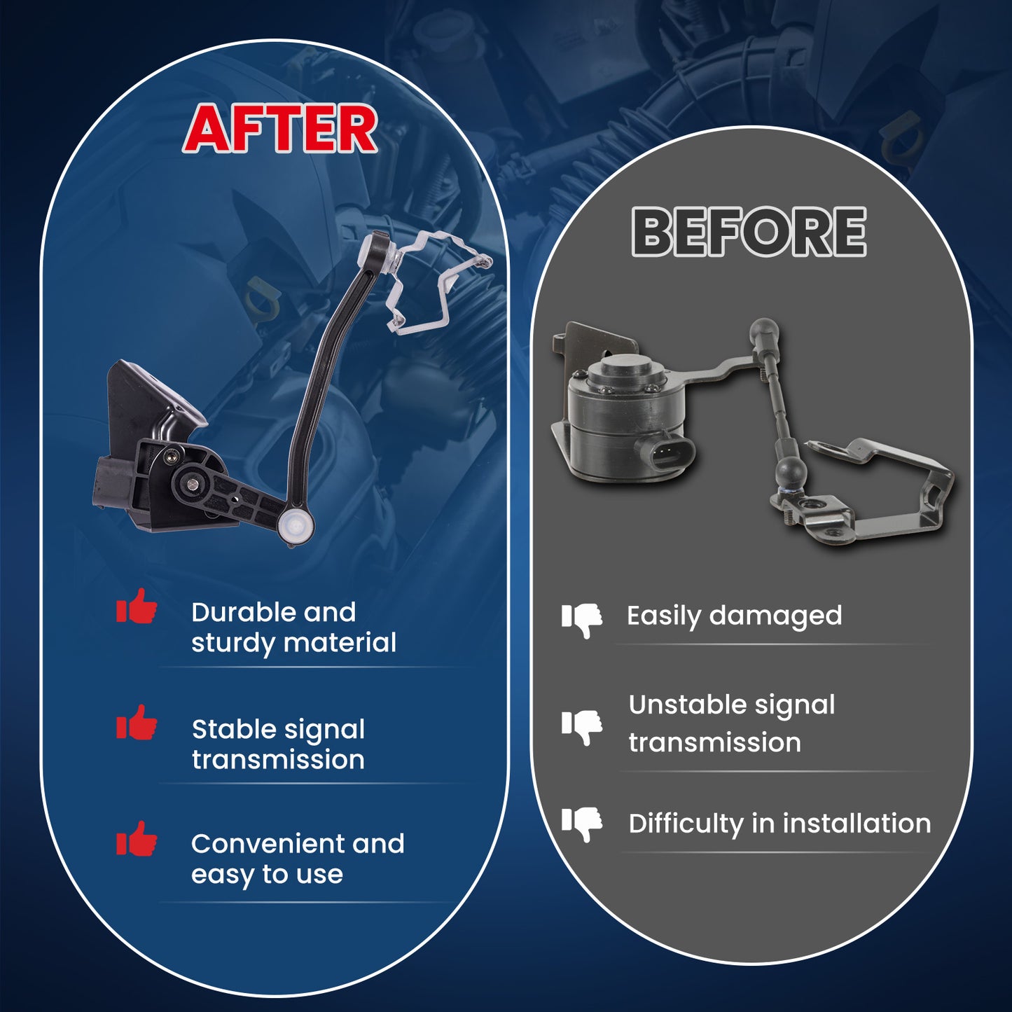 MOCA V10-72-1451 Front Left or Right Ride Leveling Height Sensor Fit for 2004-2009 Audi S4 4.2L & 2005-2009 Audi A4 2.0L & 2005-2009 Audi A4 Quattro 2.0L