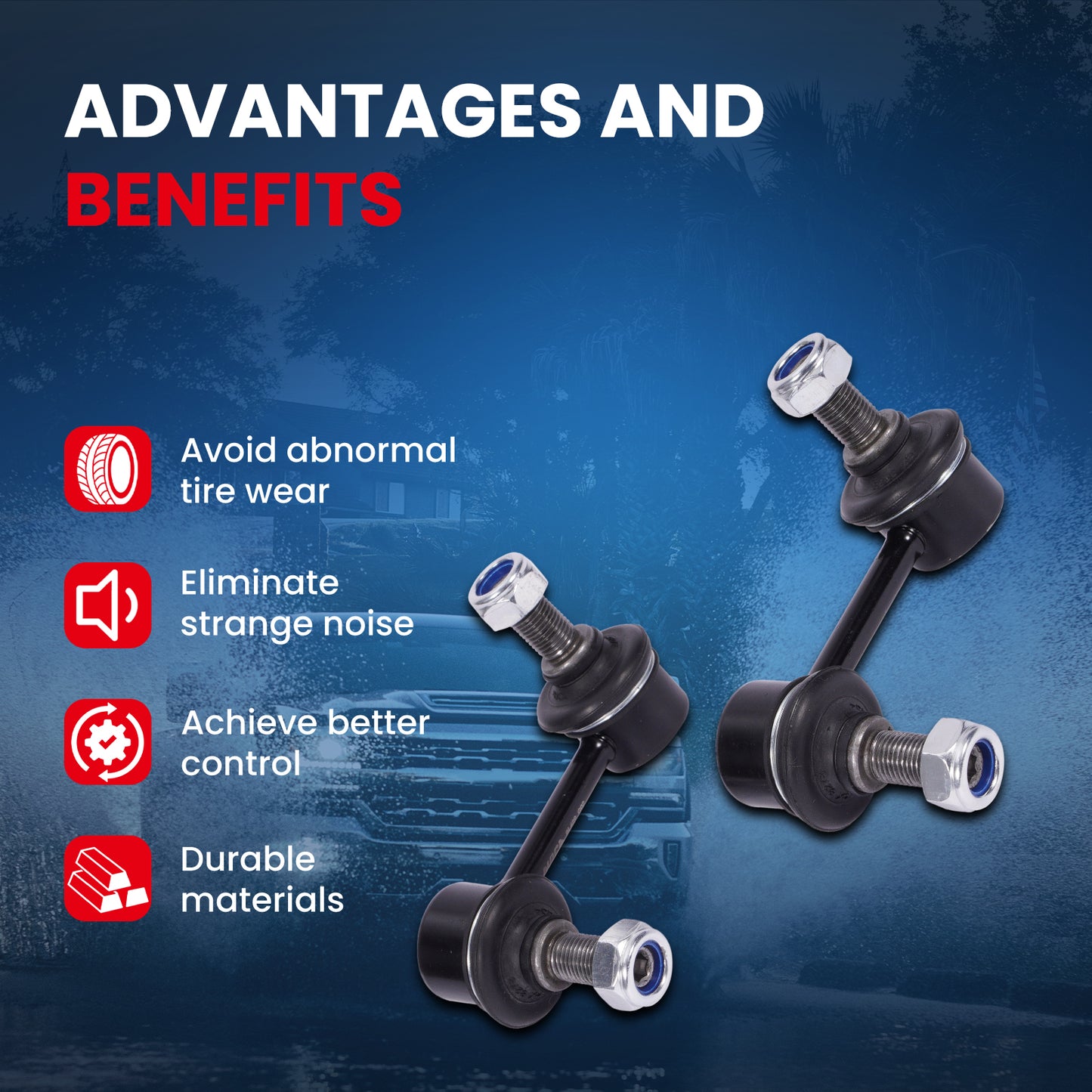 MOCA 2X Rear Sway Bar End Link Fit for 2009-2018 Dodge Journey