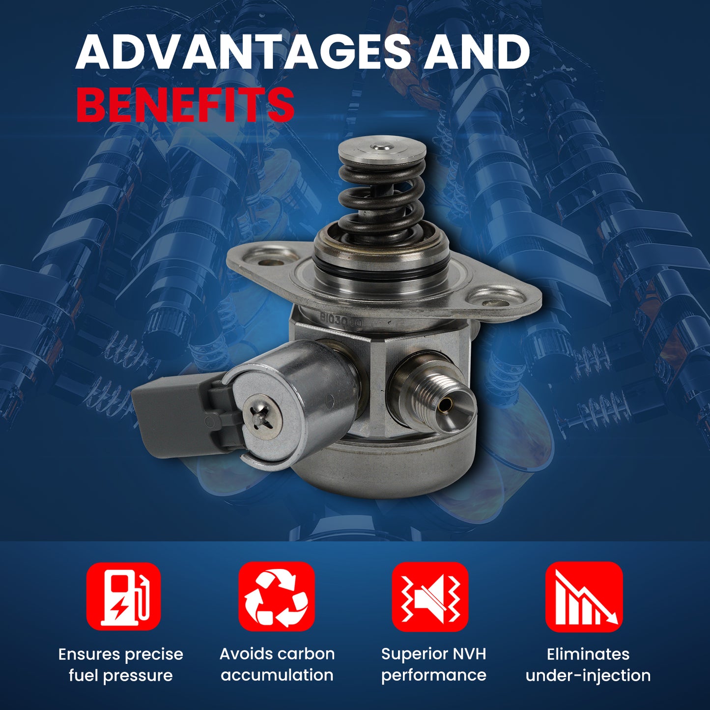 MOCA High Pressure Fuel Pump Fit for 2010-2013 BMW 550i GT & 2009-2012 BMW 750i 4.4L & 2008-2014 BMW X6 4.4L