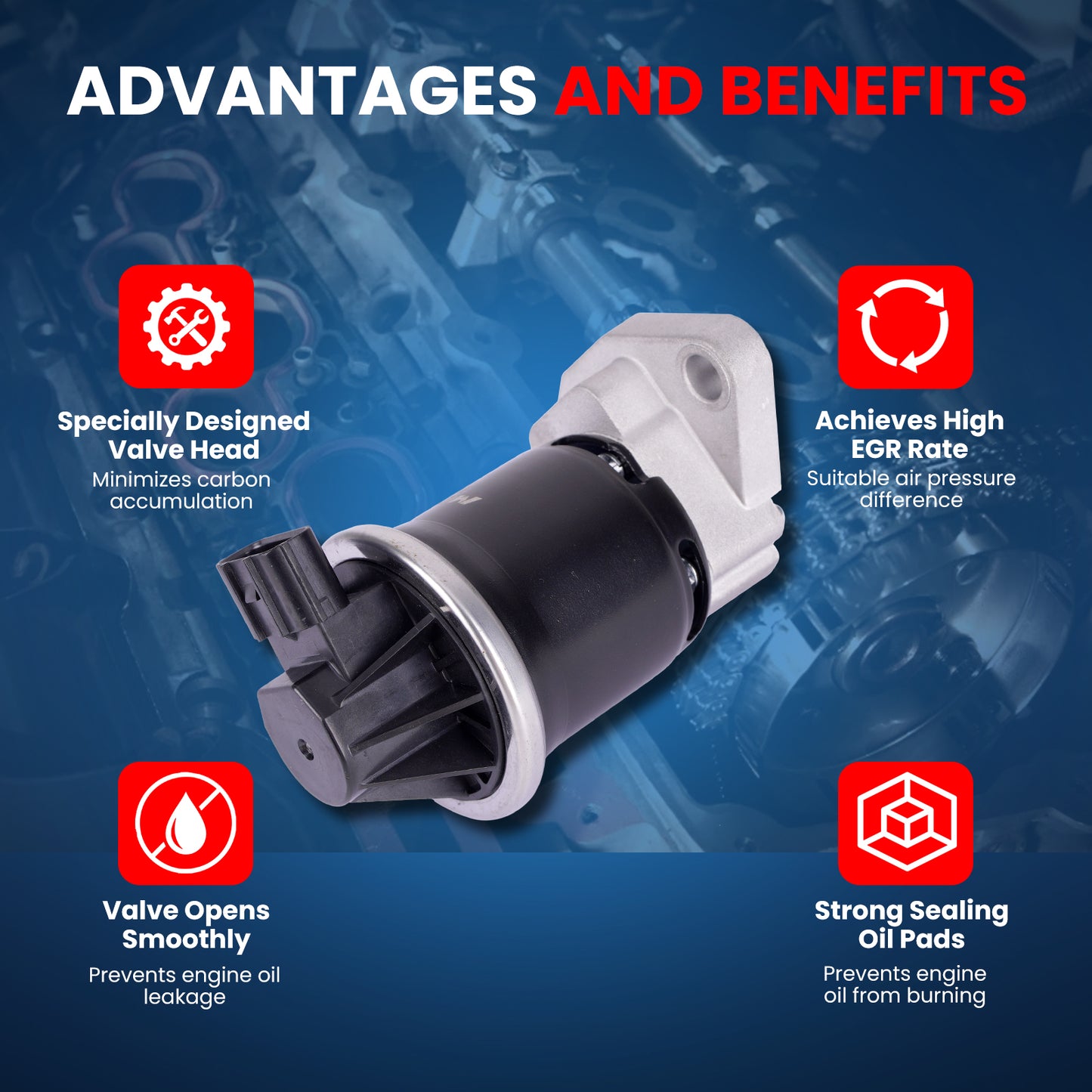 MOCA EGV1134 EGR Valve Fit for 2010-2013 Acura MDX 3.7L & 2008-2012 Honda Accord 3.5L & 2008-2020 Honda Odyssey 3.5L