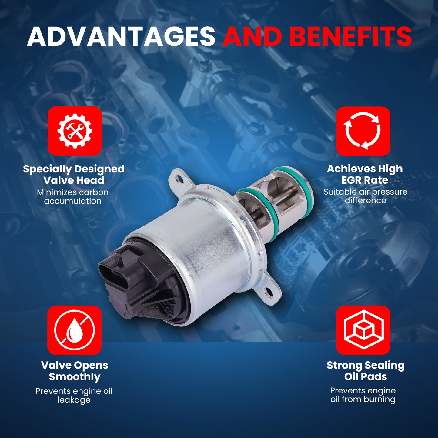 MOCA EGV1031 EGR Valve Fit for 2005-2010 Ford E-350 E-450 Super Duty 6.0L & 2005-2007 Ford F-250 F-350 F-450 F-550 Super Duty 6.0L