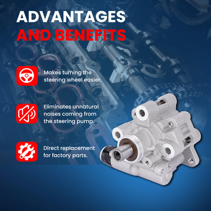 MOCA Power Steering Pump Fit for 2007-2012 Jeep Liberty 3.7L & 2007-2011 Dodge Nitro 3.7L