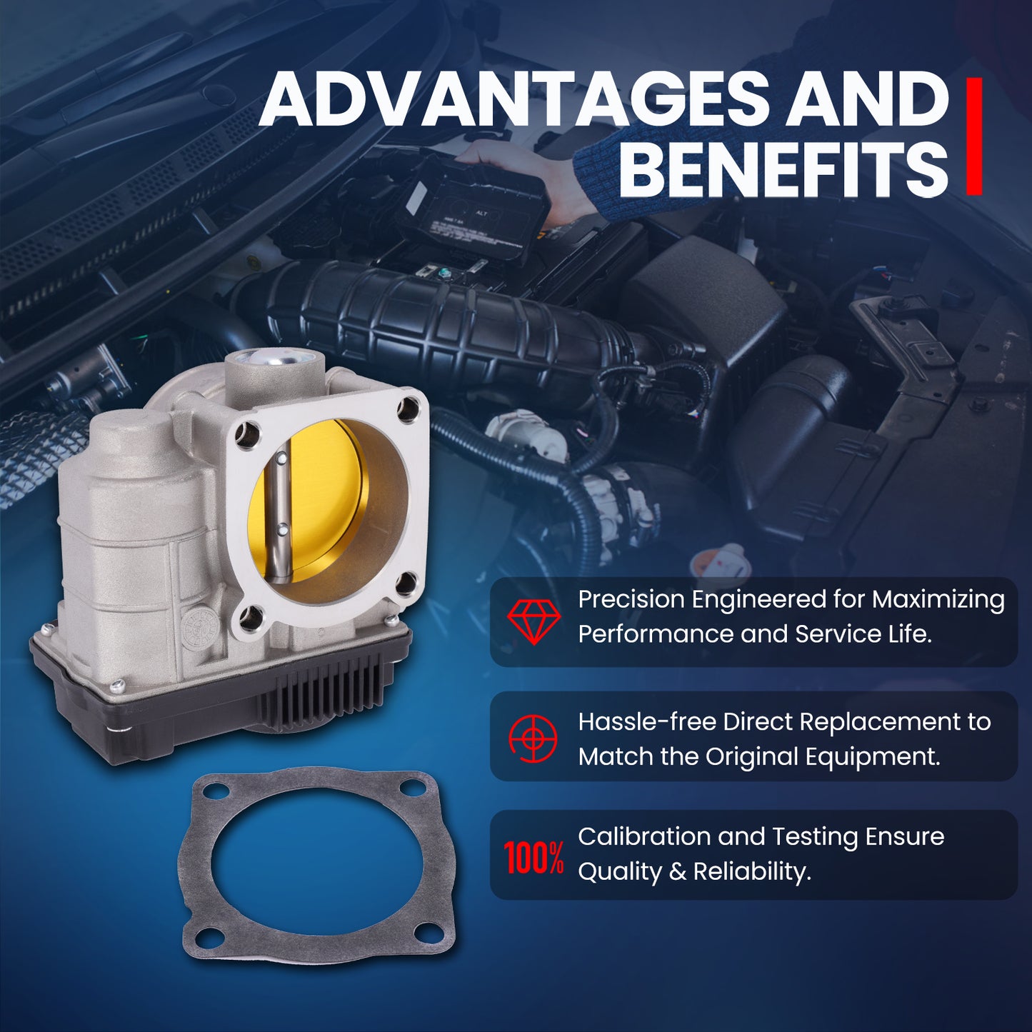 MOCA Throttle Body Fit for 2002-2006 Nissan Sentra L4 2.5L & 2002-2008 Nissan X-Trail L4 2.5L