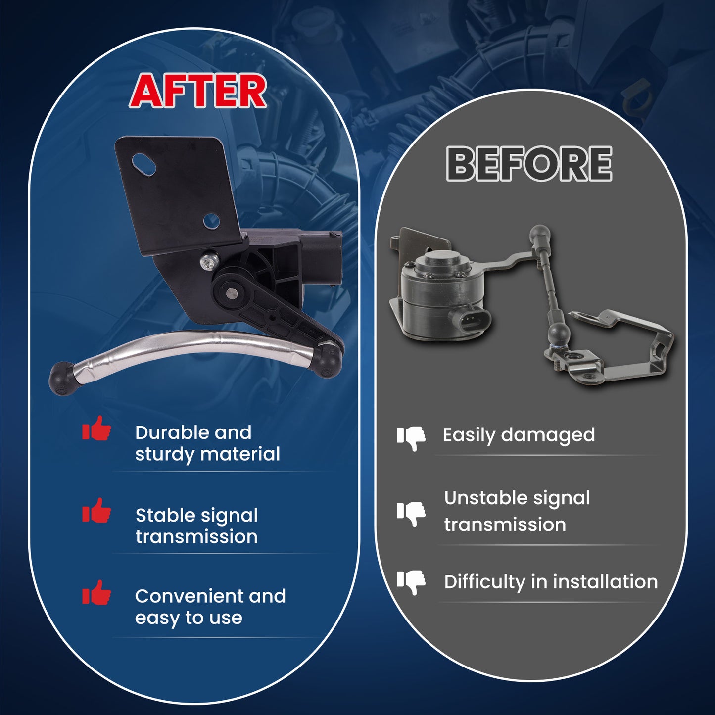 MOCA RH3712 Front Left Ride Height Level Sensor Fit for 2011-2015 Dodge Durango 3.6L 5.7L & 2011-2015 Jeep Grand Cherokee 3.6L 5.7L & 2012-2015 Jeep Grand Cherokee 6.4L