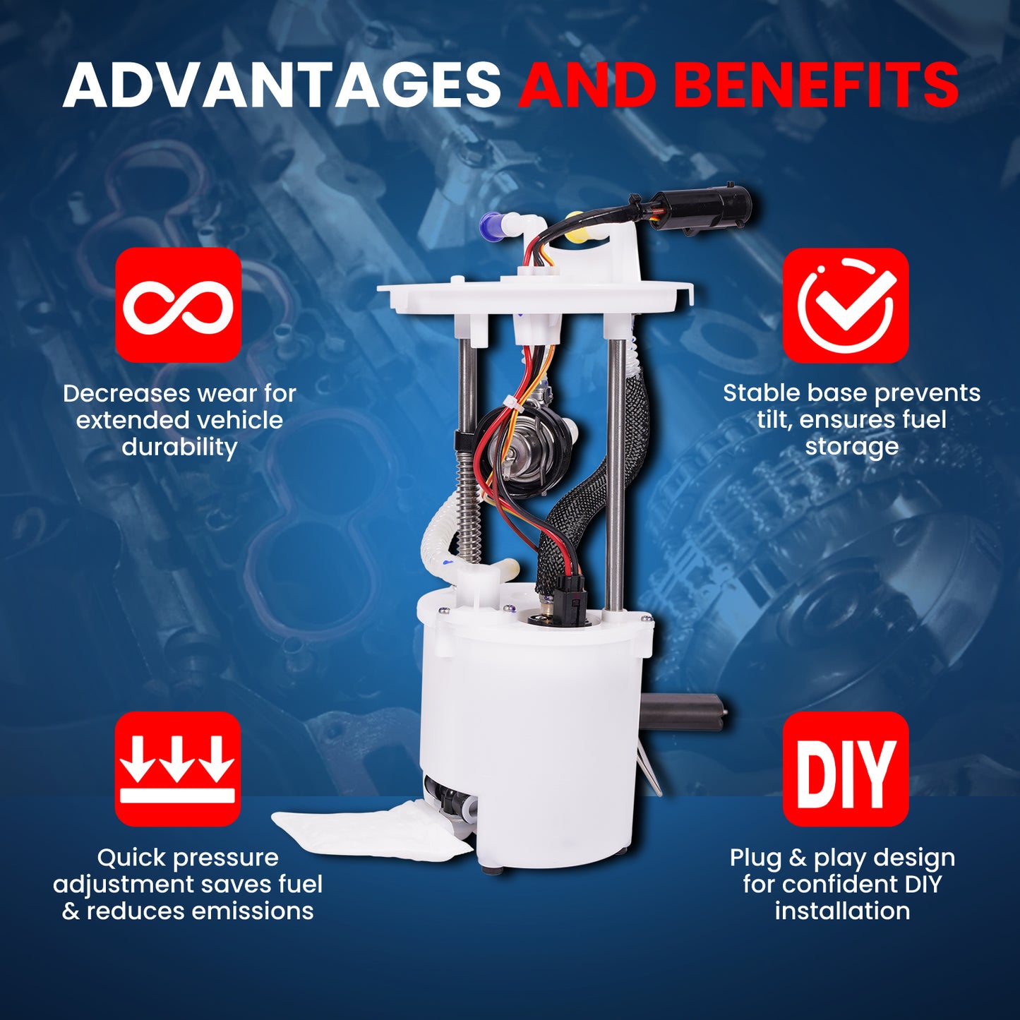 MOCA E2291M Fuel Pump Module Assembly for 2001-2004 Ford Escape & Mazda Tribute