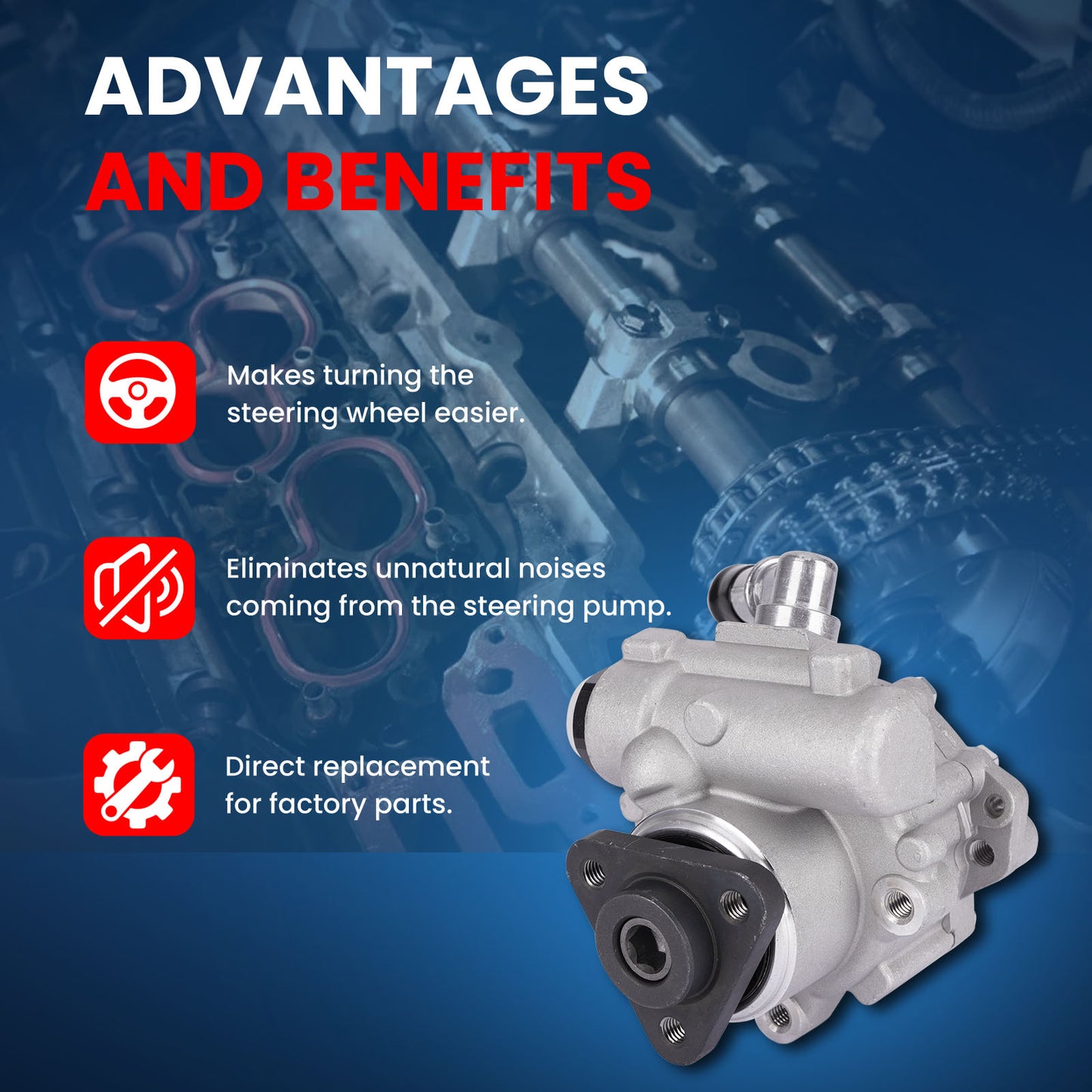 Bomba de dirección asistida MOCA con estilo LUK LF-30 para BMW 323i 2.5L (1999-2000), BMW 528i 2.8L (1997-2000) y BMW 530i 3.0L (2001-2003)