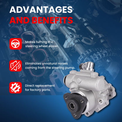 Bomba de dirección asistida MOCA con estilo LUK LF-30 para BMW 323i 2.5L (1999-2000), BMW 528i 2.8L (1997-2000) y BMW 530i 3.0L (2001-2003)