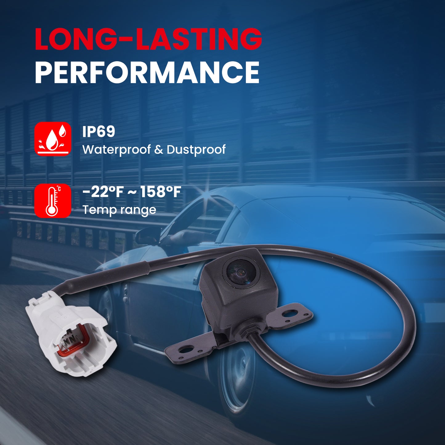 MOCA 590-477 Cámara de asistencia de estacionamiento trasero para Hyundai Santa Fe Sport 2013-2018 2.0L 2.4L y Hyundai Santa Fe 2013-2015 3.3L y 2012 Hyundai Santa Fe 2.4L 3.5L