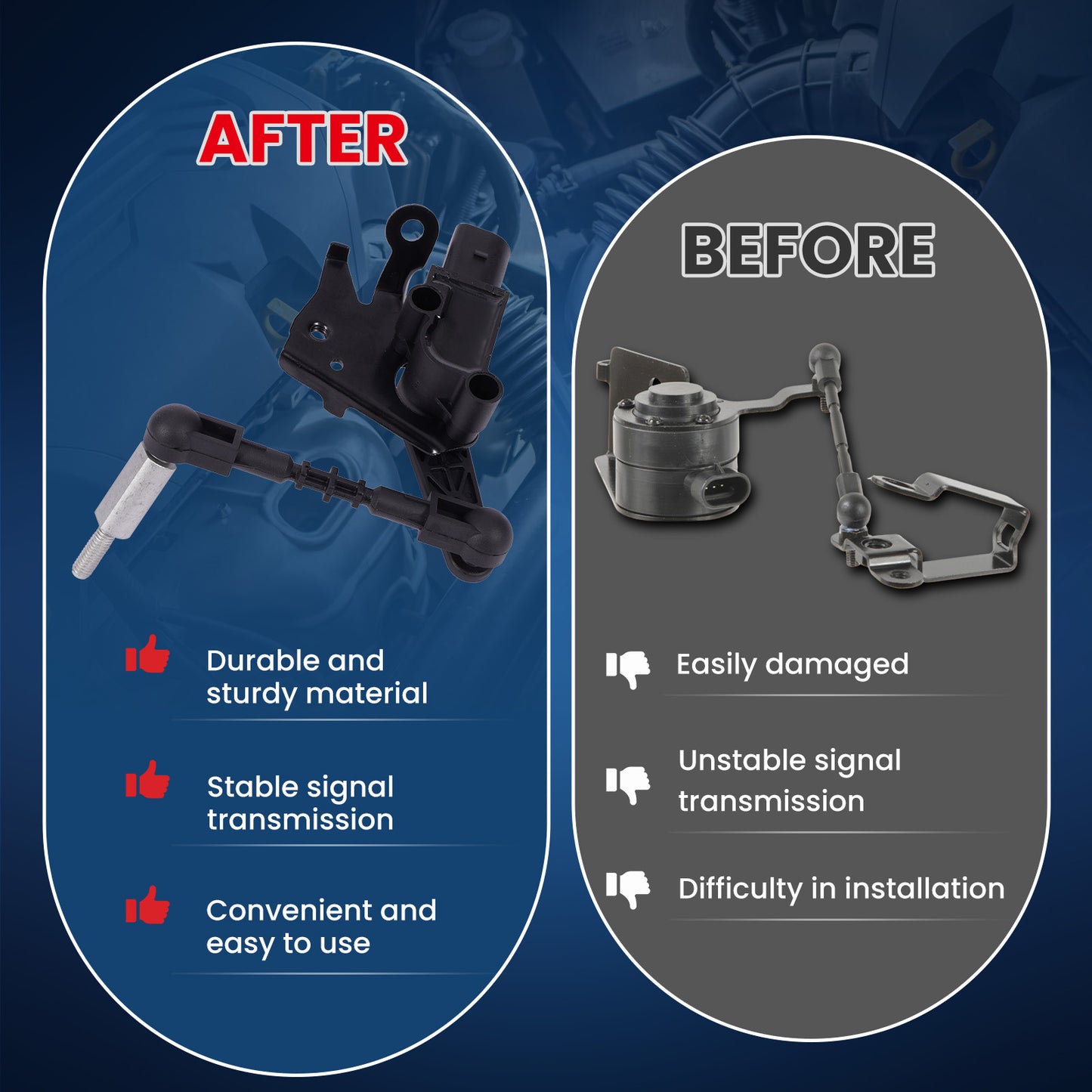 MOCA V10-72-0154 Front Left Ride Height Level Sensor Fit for 2012-2018 Audi A6 2.0L & 2012-2018 Audi A6 A7 Quattro 3.0L