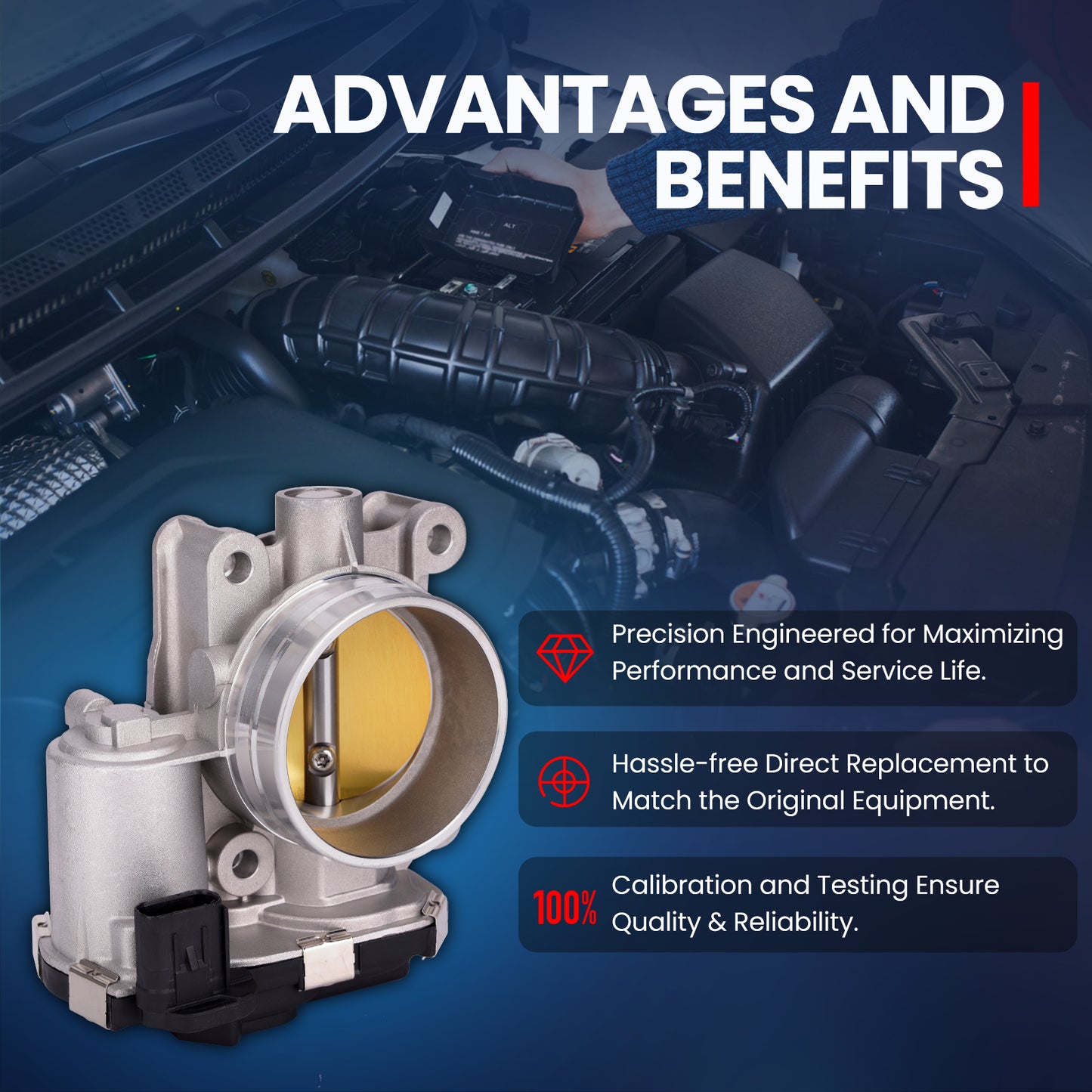 MOCA Throttle Body Fit for 2014-2017 Buick Regal 2.0L & 2013-2019 Cadillac ATS 2.0L & 2014-2019 Cadillac CTS 2.0L & 2013-2022 Chevrolet Malibu 2.0L