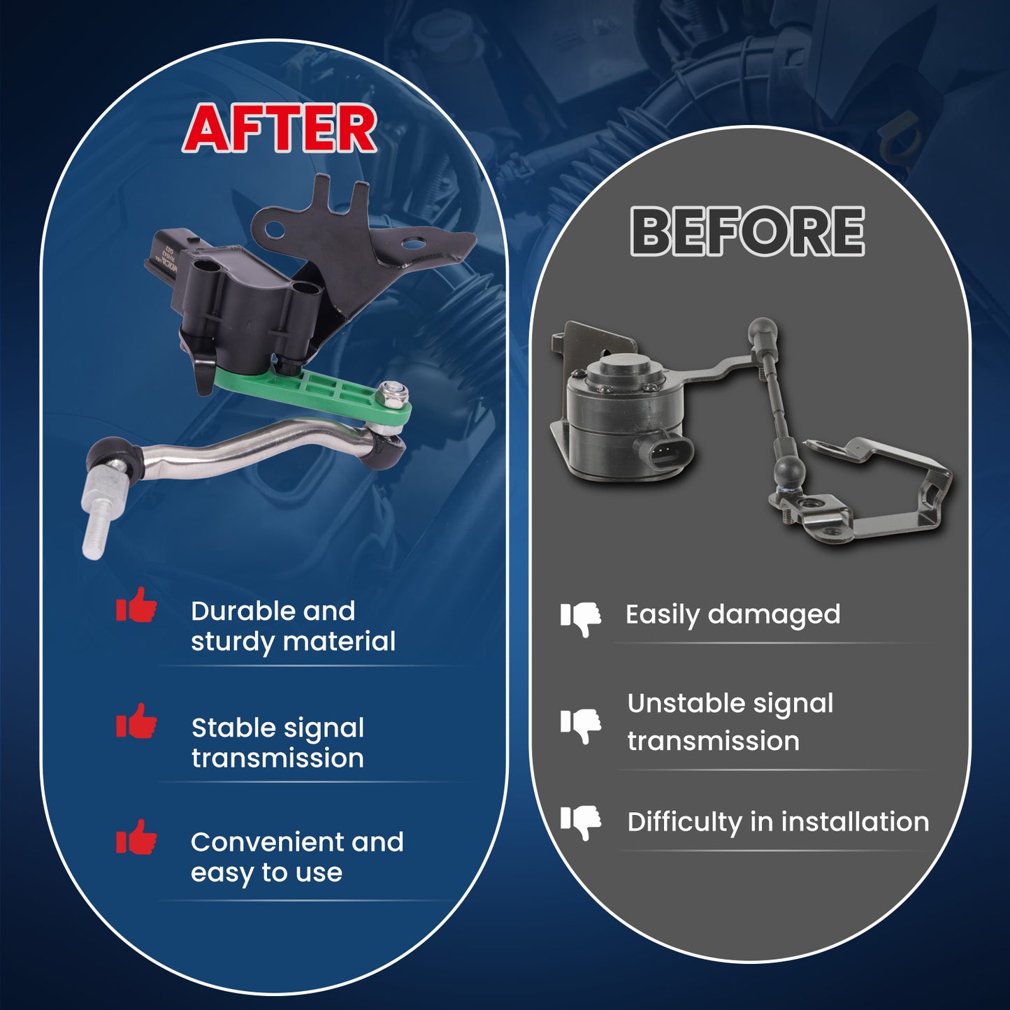 MOCA RH5043 Front Right Ride Leveling Height Sensor Fit for 2009-2016 Audi A4 A4 Quattro 2.0L & 2010-2017 Audi A5 Quattro 2.0L & 2010-2017 Audi S5 3.0L