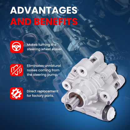 MOCA Power Steering Pump Fit for 2007-2010 Chrysler Cirrus Sebring 3.5L & 2008-2010 Dodge Avenger 2.7L & 2009-2010 Volkswagen Routan 3.8L 4.0L