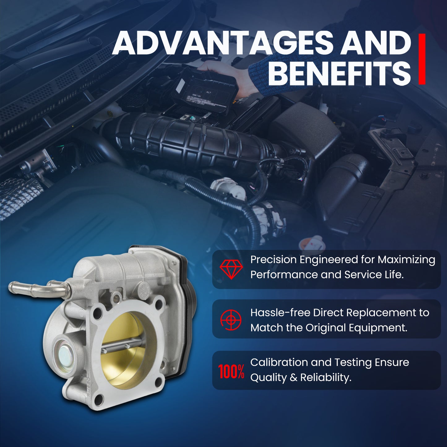 MOCA Throttle Body for 2007-2013 Nissan Altima 2.5L & 2008-2013 Nissan Rogue 2.5L