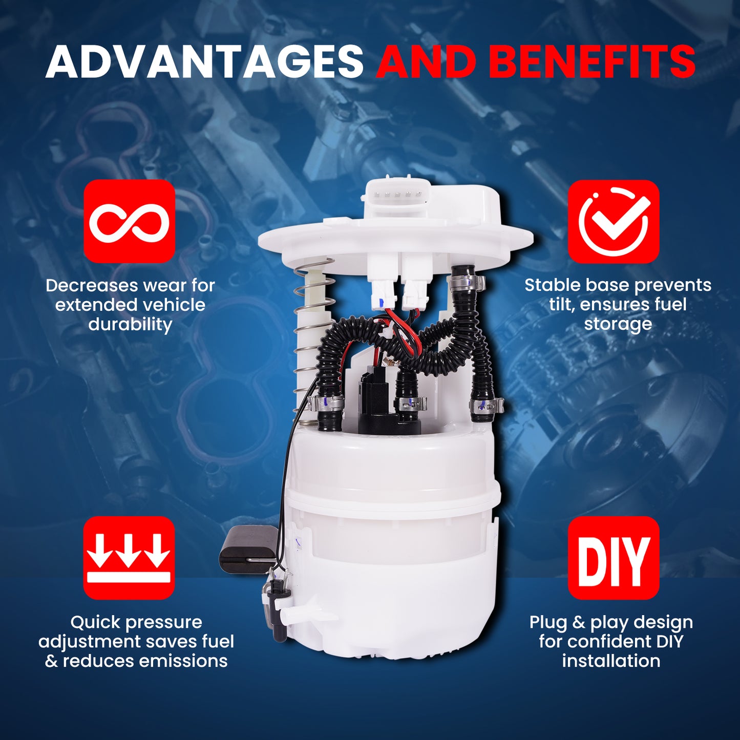 MOCA E9123M Fuel Pump Module Assembly for 2013-2019 Nissan Sentra 1.8L