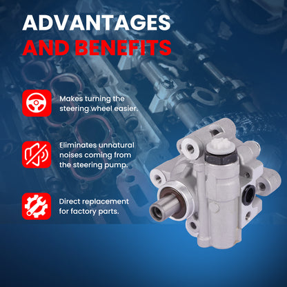 Bomba de dirección asistida MOCA compatible con Chrysler Town &amp; Country (2001-2007), Chrysler Voyager (2001-2007) de 3,3 L y Dodge Caravan (2001-2007) de 3,3 L.