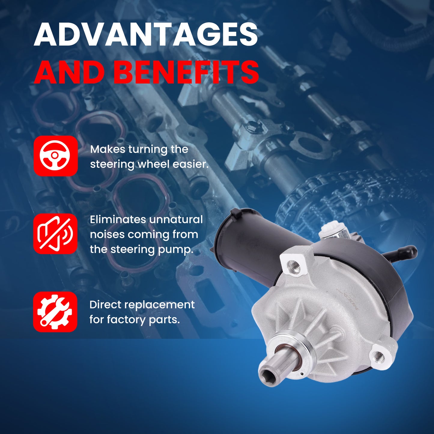 MOCA Power Steering Pump Fit for 1990-1997 Ford Aerostar 3.0L 4.0L & 1998-2006 Ford Ranger 3.0L & 1993-1995 Mercury Sable 3.0L 3.8L