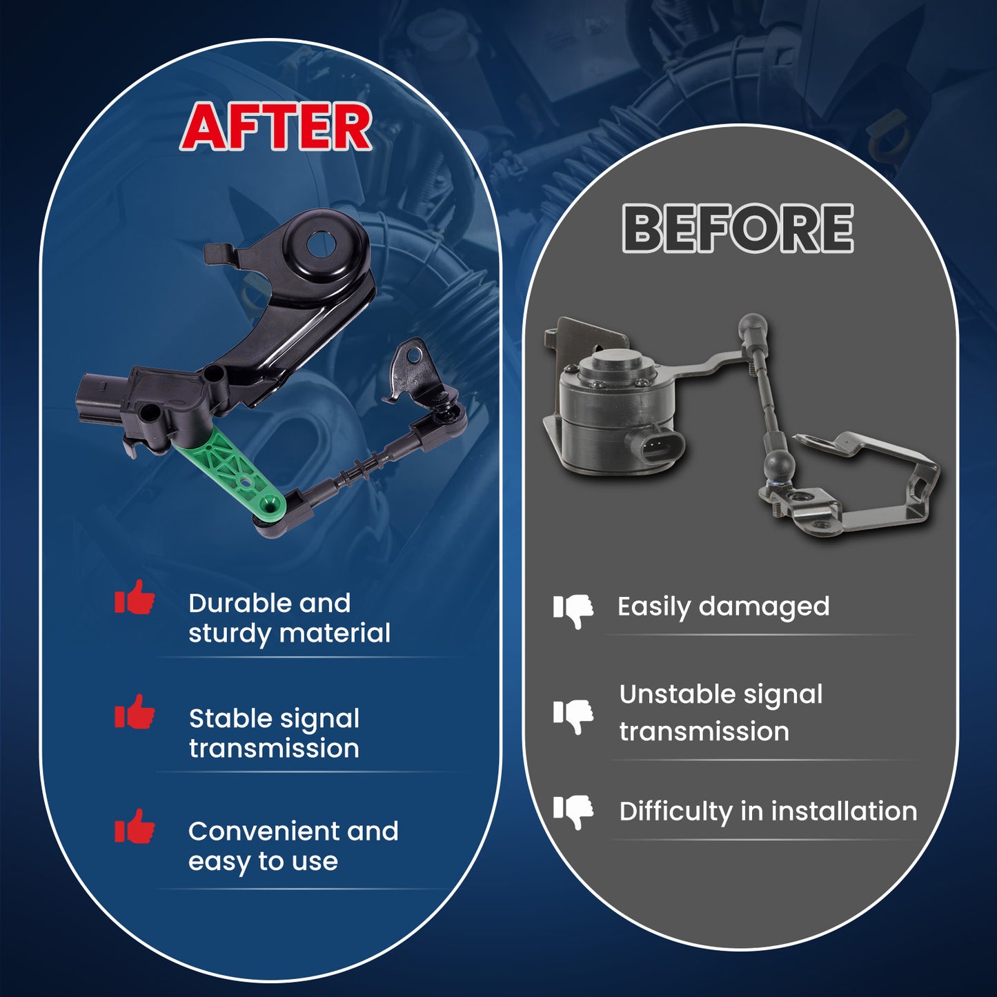 MOCA V10-72-0059 Rear Right Ride Leveling Height Sensor Fit for 2015-2024 Porsche Macan & 2011-2018 Audi A8 Quattro & 2012-2018 Audi A6 A6 Quattro